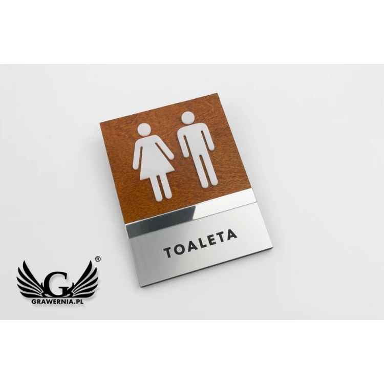 Toilet Signs made of Wood, Mirror, Plexi - size 110x150mm - TT032