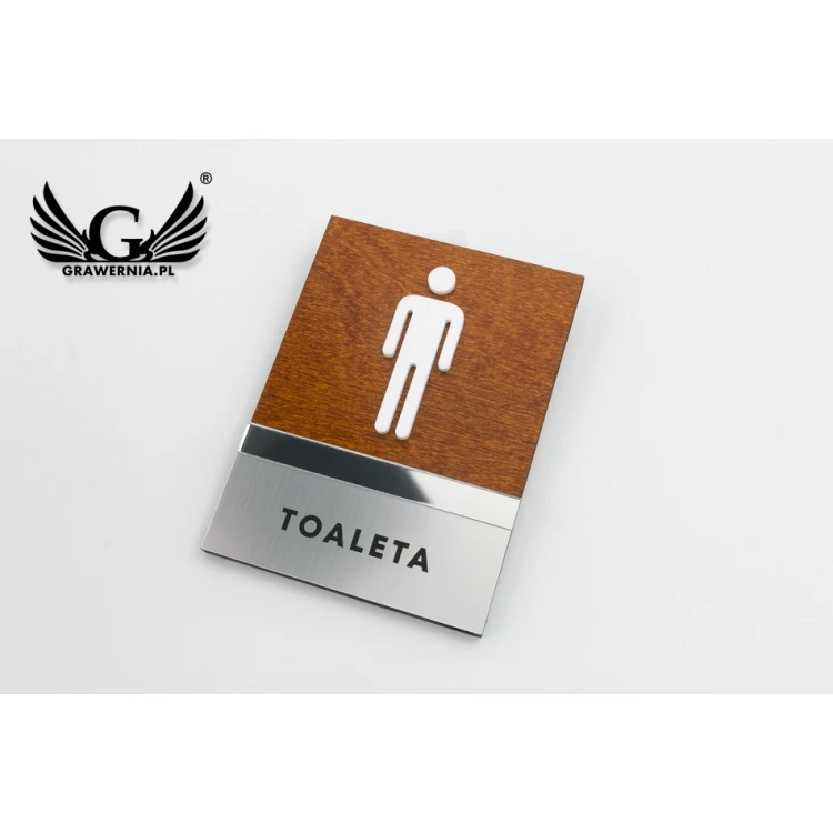 Toilet Signs made of Wood, Mirror, Plexi - size 110x150mm - TT032