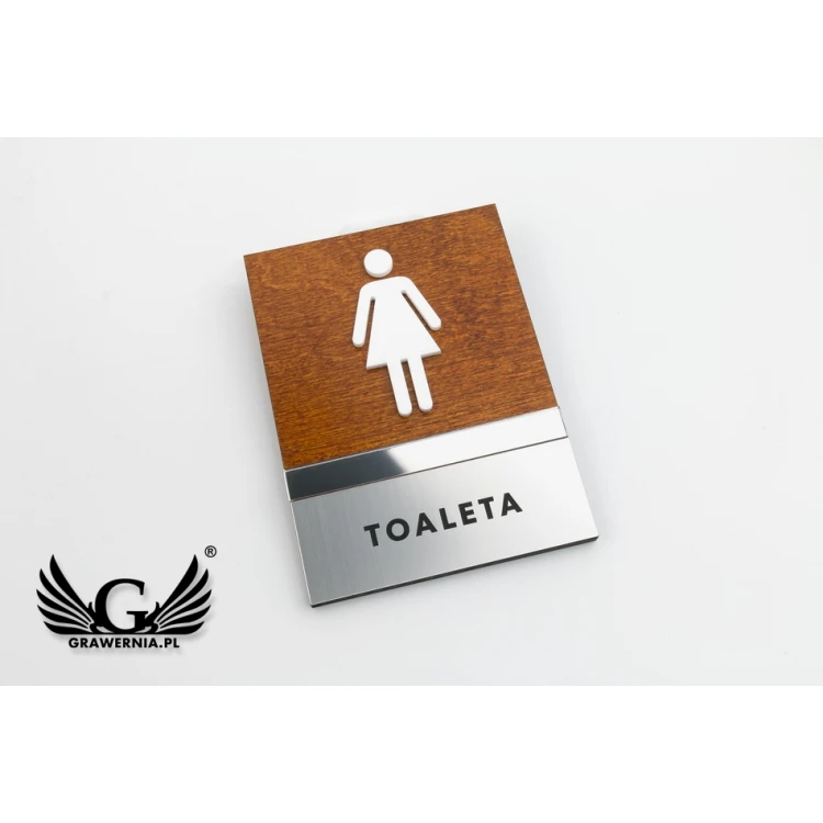 Toilet Signs made of Wood, Mirror, Plexi - size 110x150mm - TT032