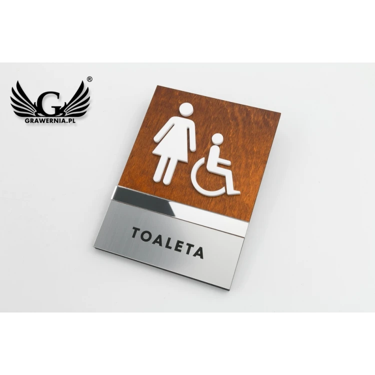 Toilet Signs made of Wood, Mirror, Plexi - size 110x150mm - TT032