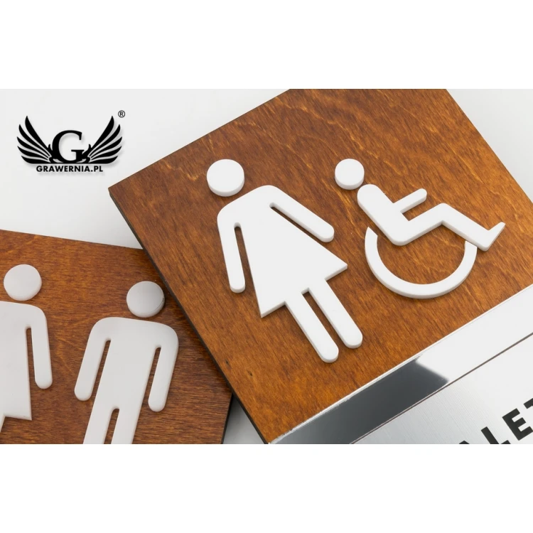 Toilet Signs made of Wood, Mirror, Plexi - size 110x150mm - TT032