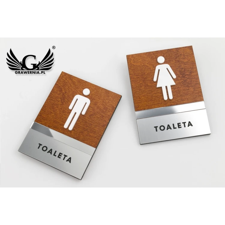 Toilet Signs made of Wood, Mirror, Plexi - size 110x150mm - TT032
