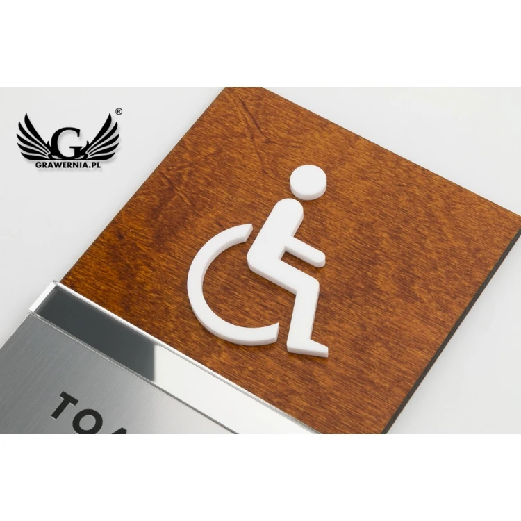 Toilet Signs made of Wood, Mirror, Plexi - size 110x150mm - TT032