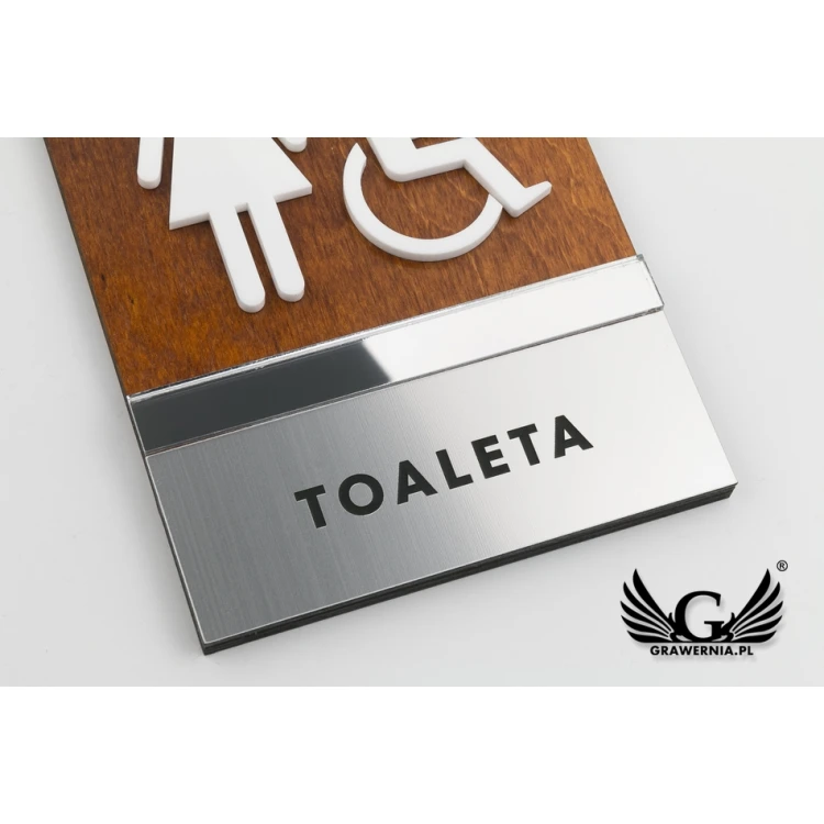 Toilet Signs made of Wood, Mirror, Plexi - size 110x150mm - TT032