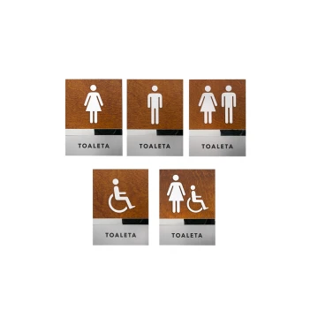 Toilet Signs made of Wood, Mirror, Plexi - size 110x150mm - TT032