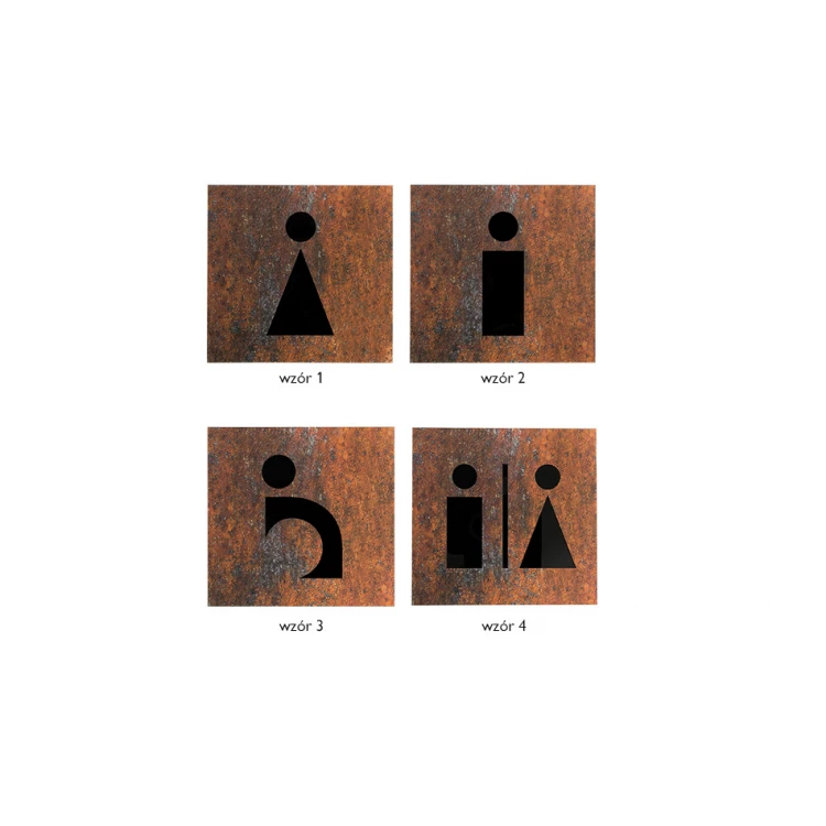 Toilet signs laminate textures cut through - acrylic base - dim. 120x120mm - TT028