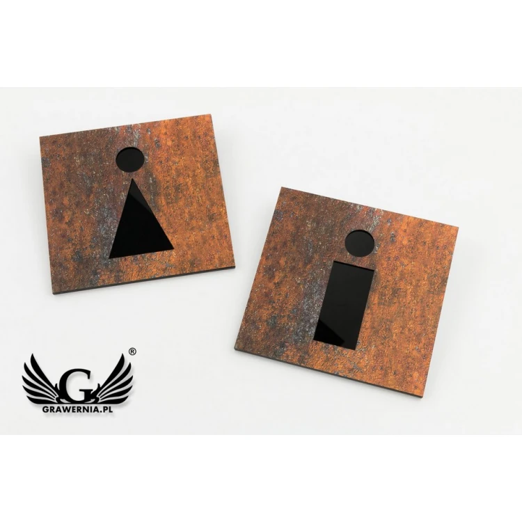 Toilet signs laminate textures cut through - acrylic base - dim. 120x120mm - TT028