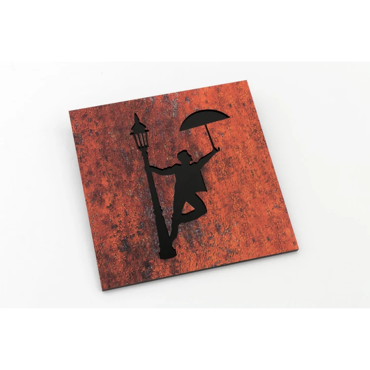 Toilet signs laminate textures cut through - acrylic base - dim. 150x150mm - TT038