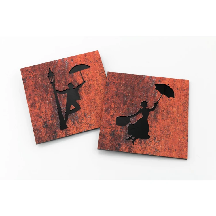 Toilet signs laminate textures cut through - acrylic base - dim. 150x150mm - TT038