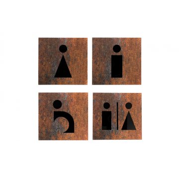 Toilet signs laminate textures cut through - acrylic base - dim. 120x120mm - TT028