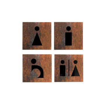 Toilet signs laminate textures cut through - acrylic base - dim. 120x120mm - TT028