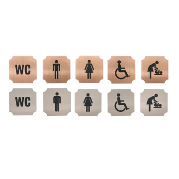 Toilet Signs - Copper or Caffe Latte Laminate - Size 50x50mm - TT010