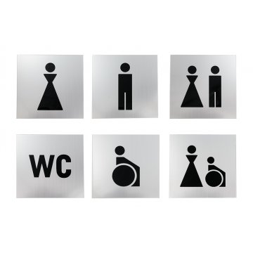 Laminate Toilet Signs Cut Through - Acrylic Base - Size 100x100mm - TT017