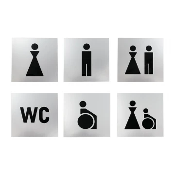 Laminate Toilet Signs Cut Through - Acrylic Base - Size 100x100mm - TT017
