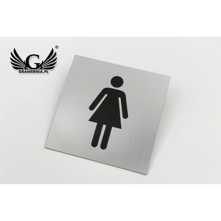 Toilet Signs - Silver or Gold Laminate - Size 150x150mm - TT015