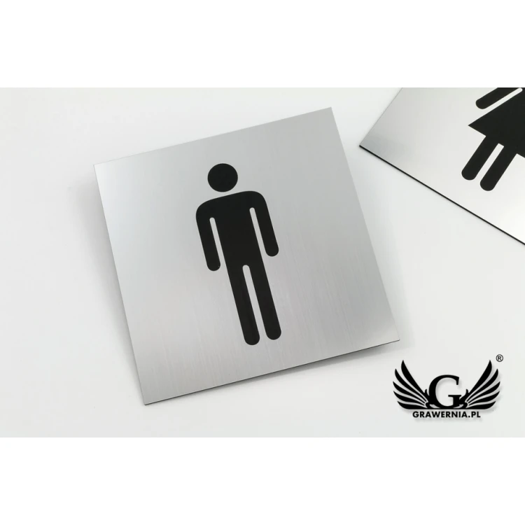 Toilet Signs - Silver or Gold Laminate - Size 150x150mm - TT015