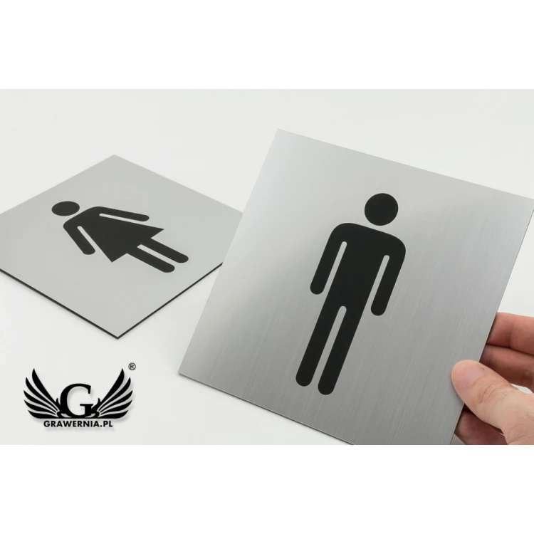 Toilet Signs - Silver or Gold Laminate - Size 150x150mm - TT015