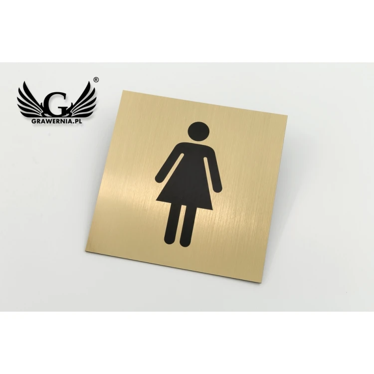 Toilet Signs - Silver or Gold Laminate - Size 150x150mm - TT015