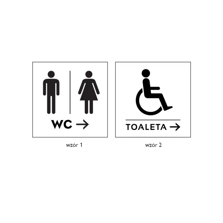 Directional Toilet Signs - Silver or Gold Laminate - Size 150x150mm - TT016