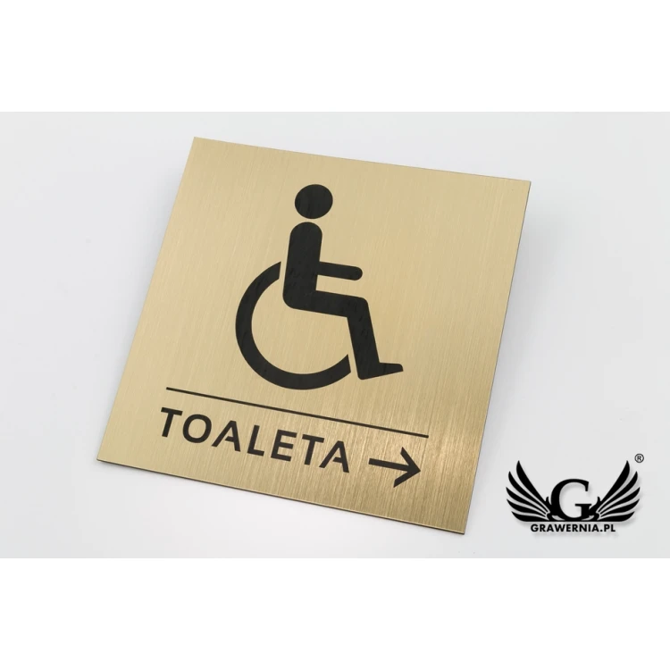 Directional Toilet Signs - Silver or Gold Laminate - Size 150x150mm - TT016