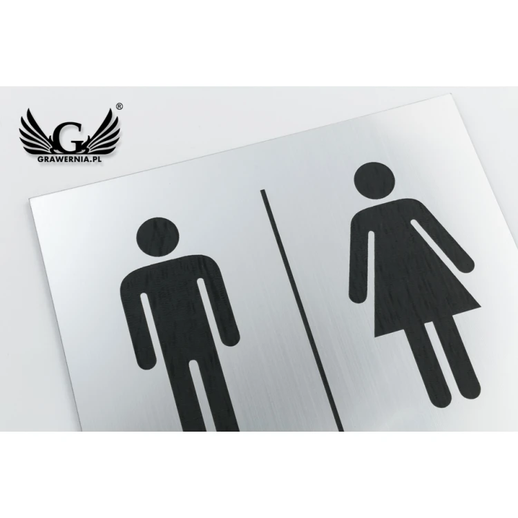 Directional Toilet Signs - Silver or Gold Laminate - Size 150x150mm - TT016