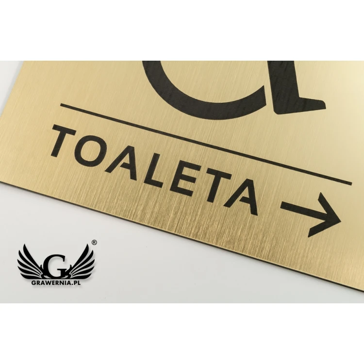 Directional Toilet Signs - Silver or Gold Laminate - Size 150x150mm - TT016