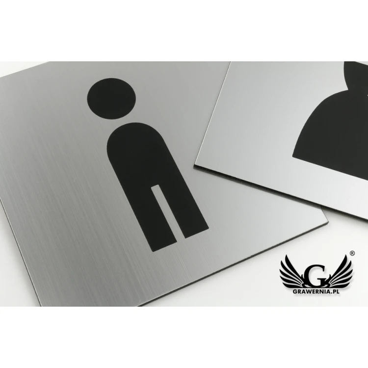 Toilet Signs - Silver or Gold Laminate - Size 100x100mm - TT025