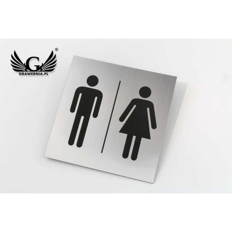 Toilet Signs - Silver or Gold Laminate - Size 150x150mm - TT015
