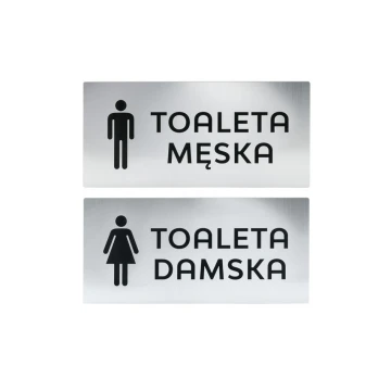 Toilet Signs - Silver or Gold Laminate - Size 320x150mm - TT037