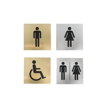 Toilet Signs - Silver or Gold Laminate - Size 150x150mm - TT015