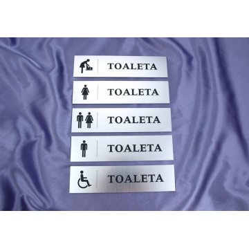 Toilet Signs - TT001 - size 20x5cm - silver color
