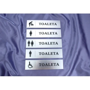 Toilet Signs - TT001 - size 20x5cm - silver color