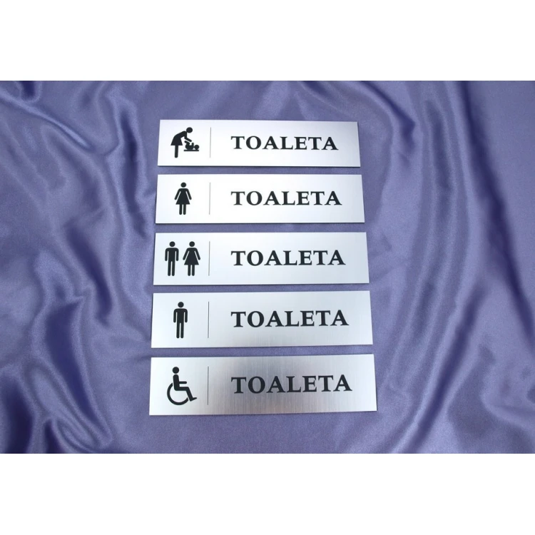 Toilet Signs - TT001 - size 20x5cm - silver color
