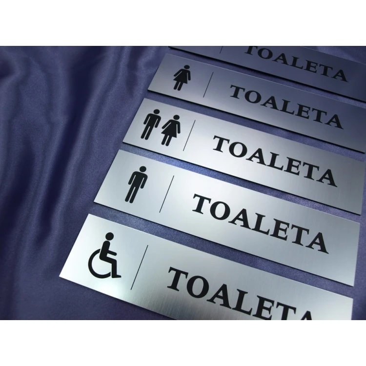 Toilet Signs - TT001 - size 20x5cm - silver color
