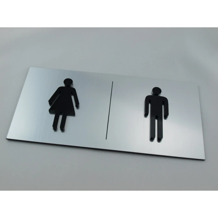 Toilet Signs with Raised Pictograms - TT006 - Size 16x8cm