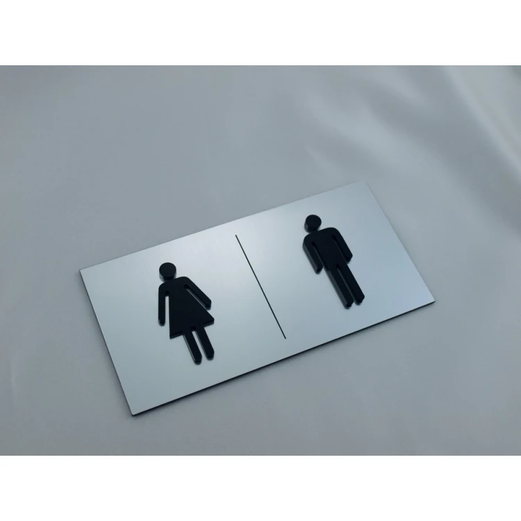 Toilet Signs with Raised Pictograms - TT006 - Size 16x8cm