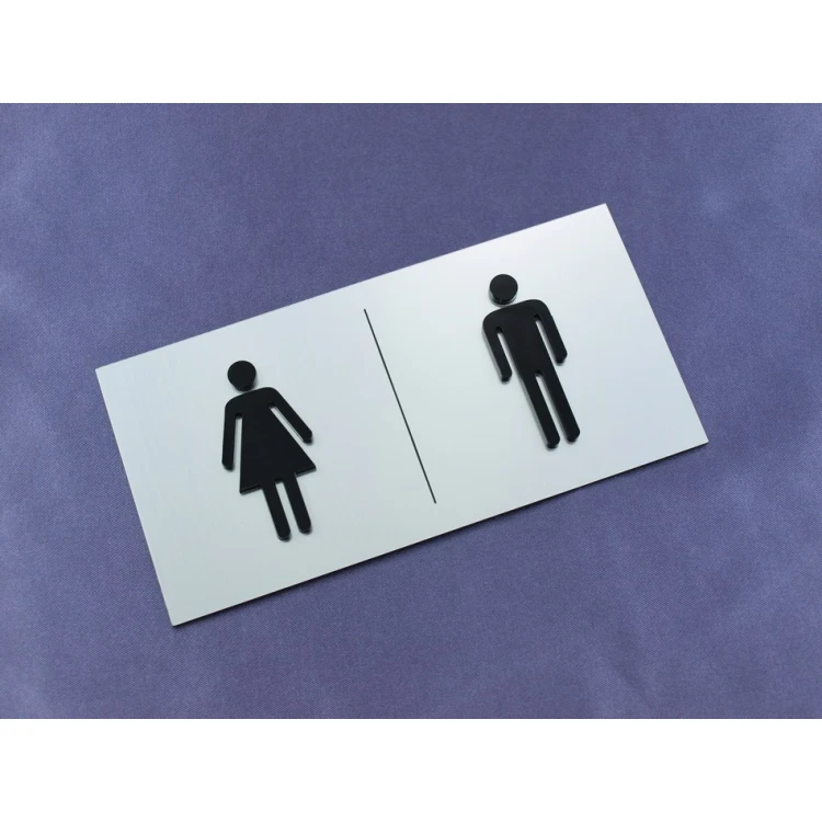 Toilet Signs with Raised Pictograms - TT006 - Size 16x8cm