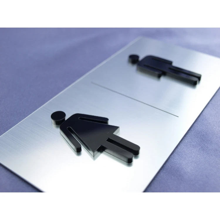 Toilet Signs with Raised Pictograms - TT006 - Size 16x8cm