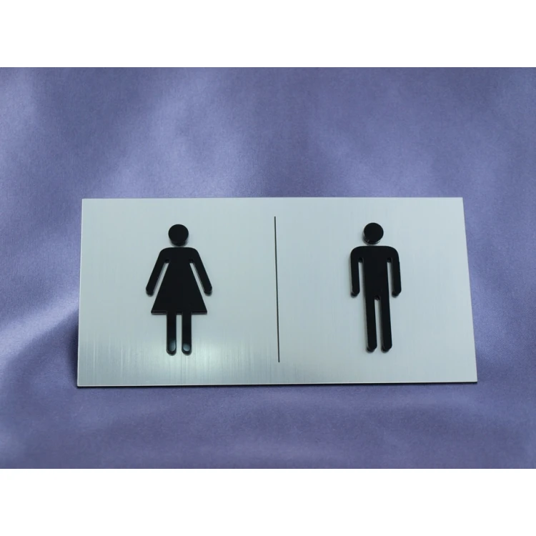 Toilet Signs with Raised Pictograms - TT006 - Size 16x8cm