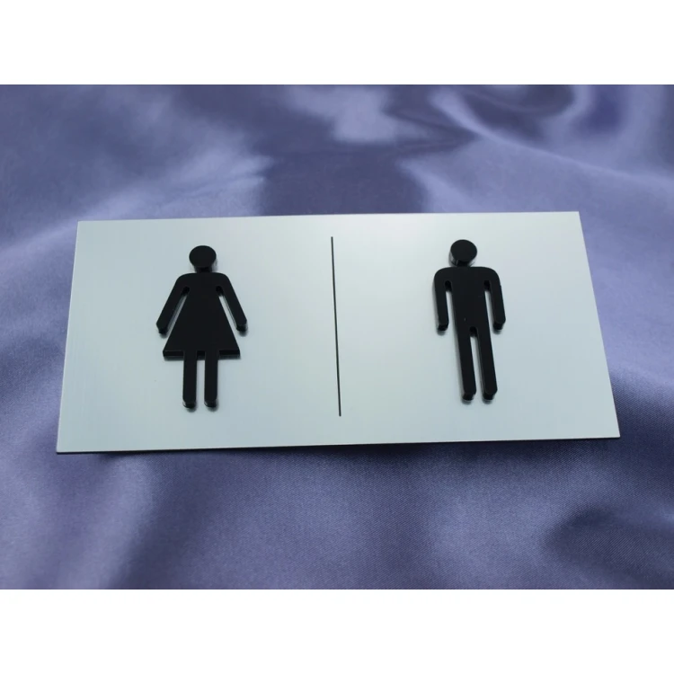 Toilet Signs with Raised Pictograms - TT006 - Size 16x8cm