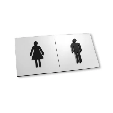 Toilet Signs with Raised Pictograms - TT006 - Size 16x8cm