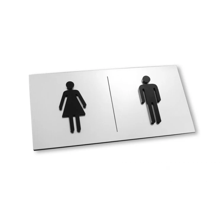 Toilet Signs with Raised Pictograms - TT006 - Size 16x8cm