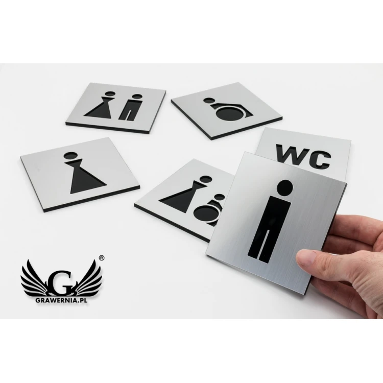 Laminate Toilet Signs Cut Through - Acrylic Base - Size 100x100mm - TT017