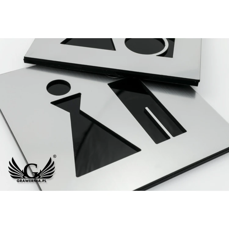 Laminate Toilet Signs Cut Through - Acrylic Base - Size 100x100mm - TT017