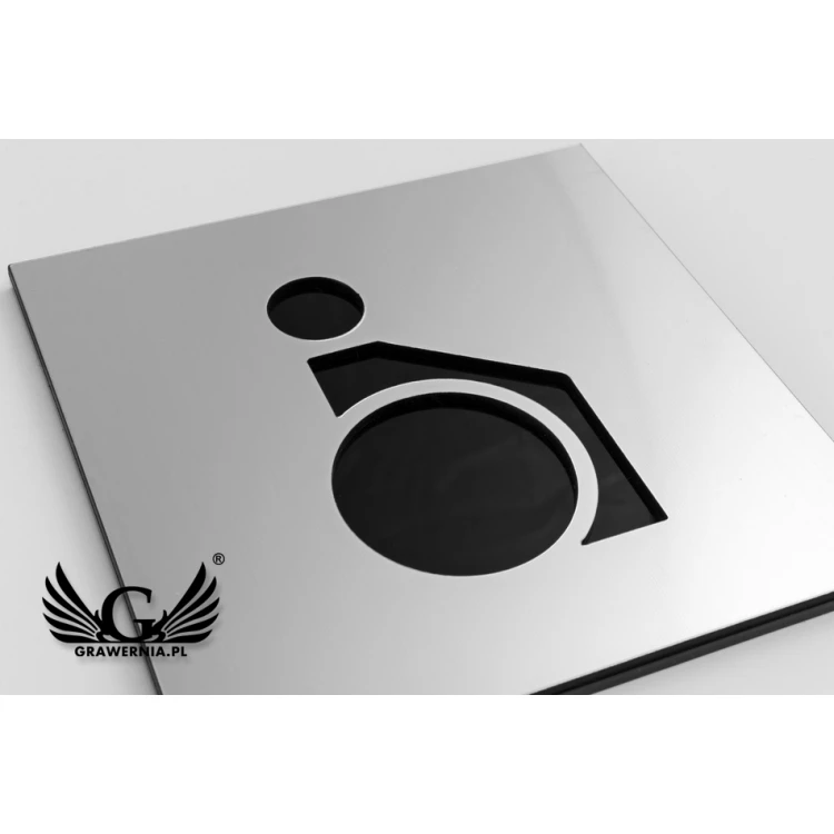 Laminate Toilet Signs Cut Through - Acrylic Base - Size 100x100mm - TT017