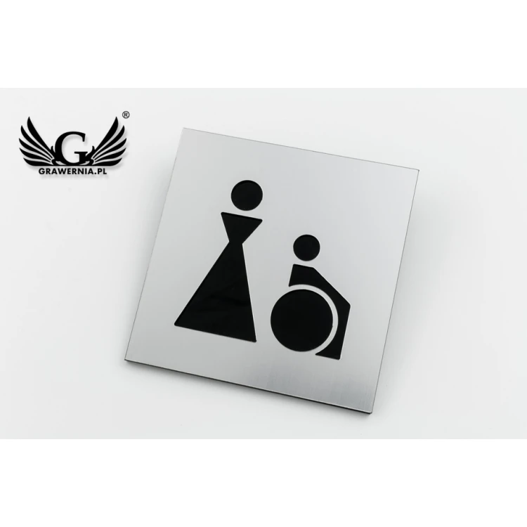 Laminate Toilet Signs Cut Through - Acrylic Base - Size 100x100mm - TT017