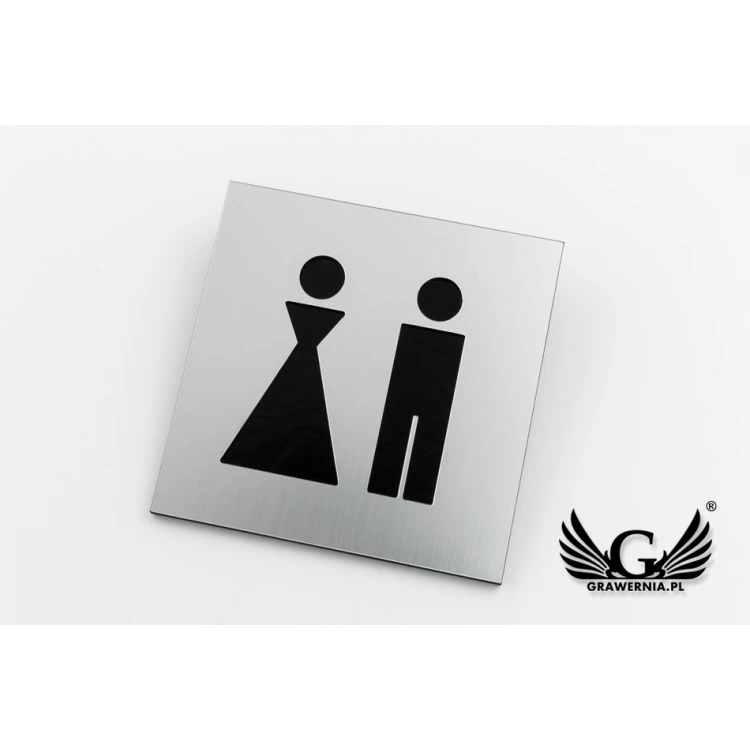 Laminate Toilet Signs Cut Through - Acrylic Base - Size 100x100mm - TT017