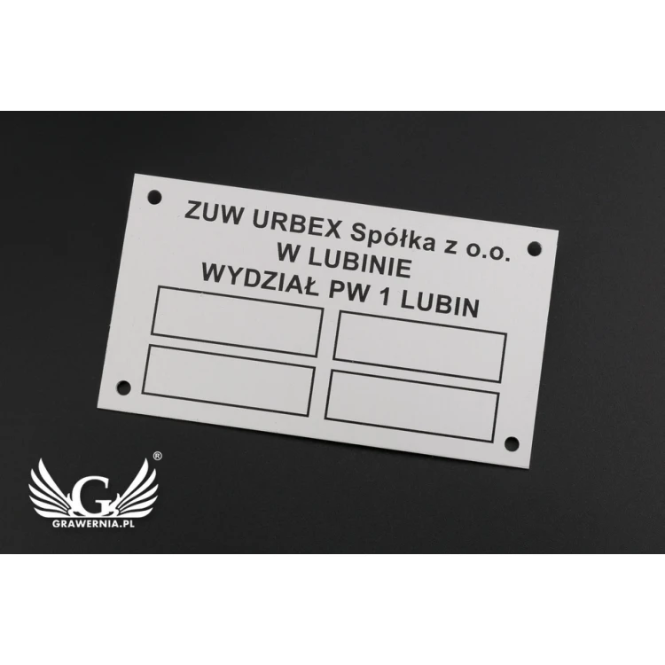 Name plates - anodised aluminium - indestructible print - 90x50mm size - TZN037
