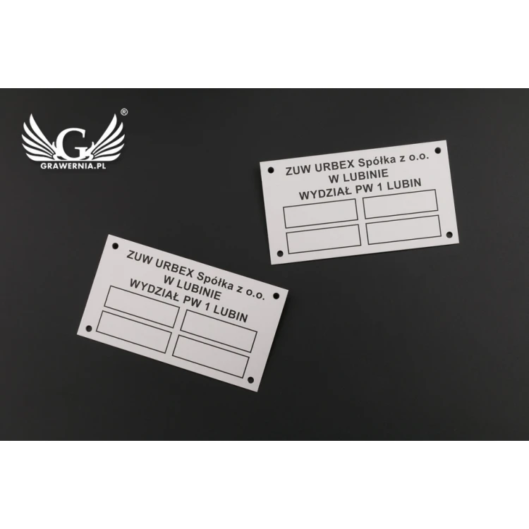 Name plates - anodised aluminium - indestructible print - 90x50mm size - TZN037