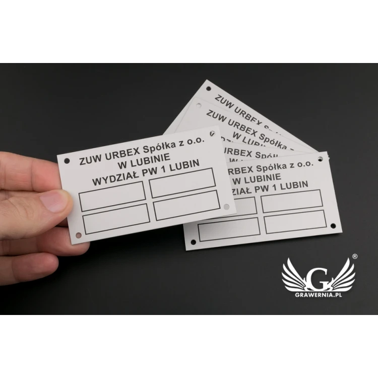 Name plates - anodised aluminium - indestructible print - 90x50mm size - TZN037
